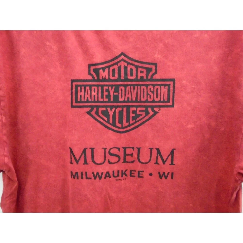 Harley Davidson Museum Shirt Men's Size XL Skull Red Milwaukee Wi - Picture 10 of 11